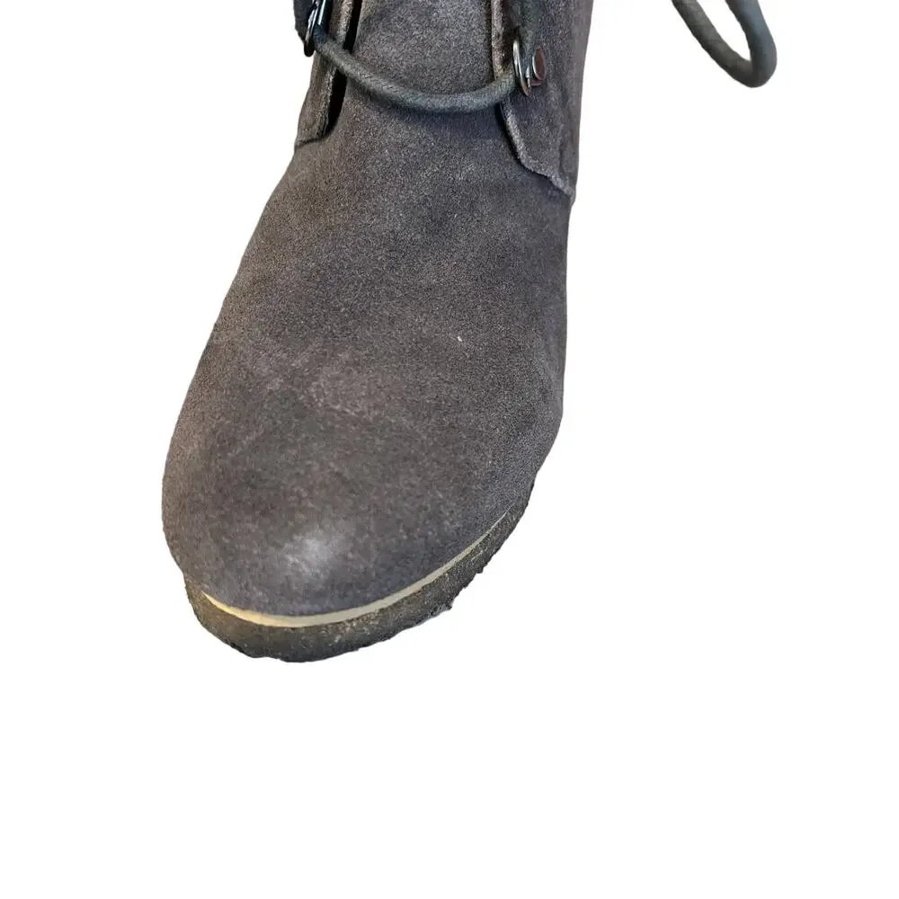 Steve Madden gray suede wedge booties 8.5